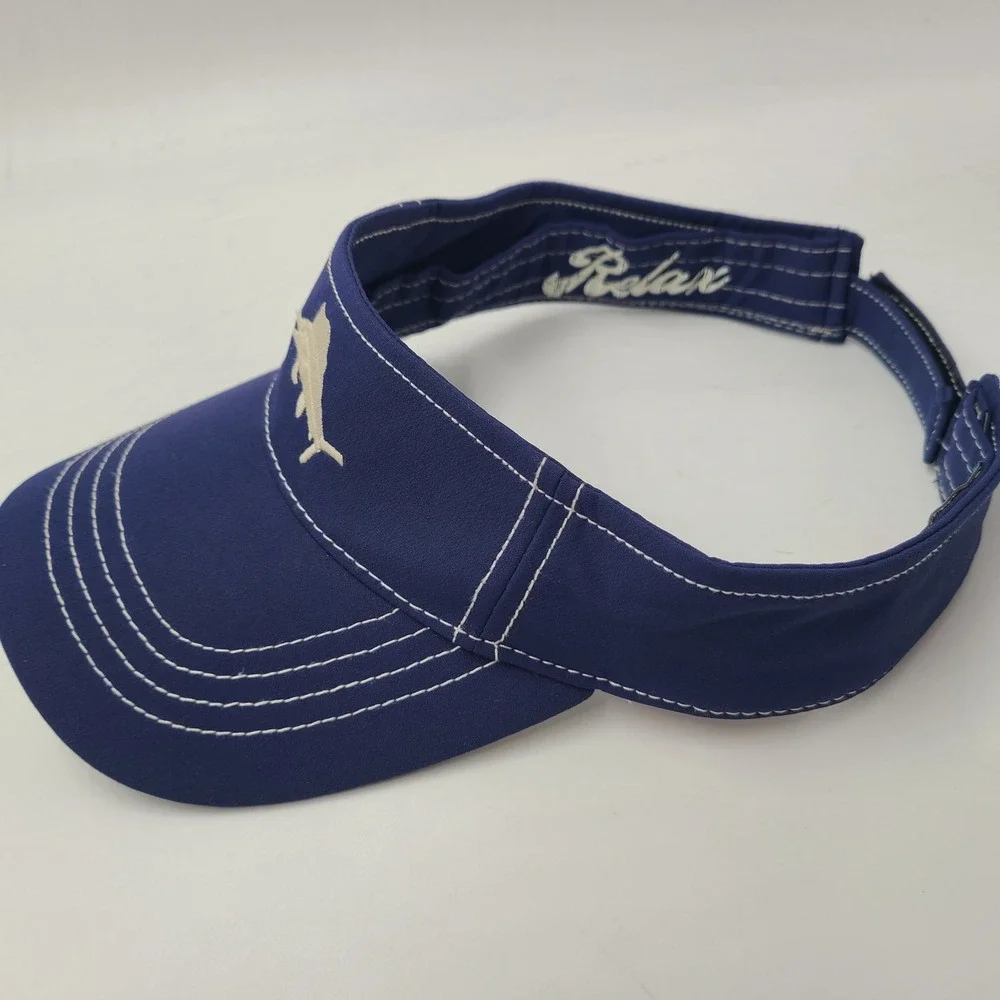 Tommy Bahama Visor Hat Adjustable Blue Marlin Logo Relax Fishing Outdoors Men